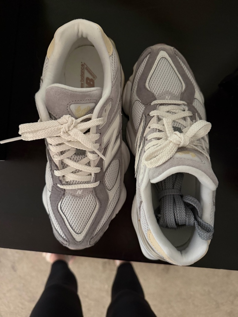 New Balance 9060 Gray and Cream Sneakers